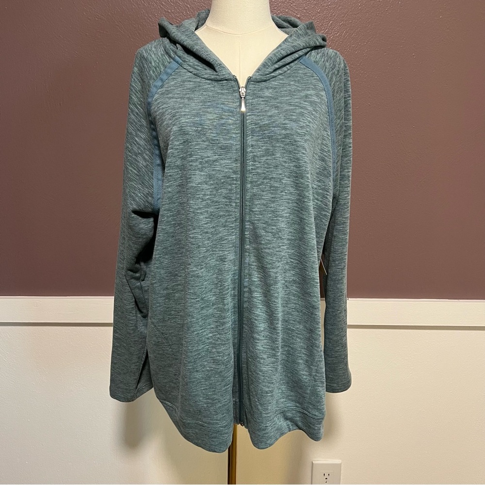 Teal French Terry Zip Up Hoodie